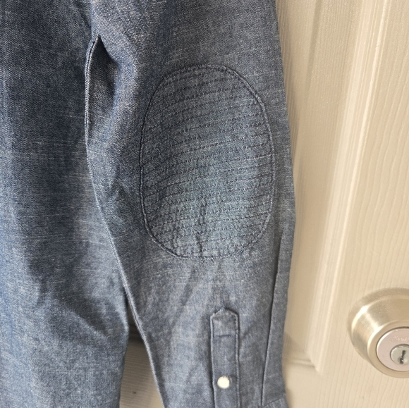Joe Fresh Denim Shirt Boys Sz XL Blue Button Up Long Sleeve Collared New - Picture 10 of 12